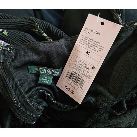 Womens Size M Black Floral Halter Neck Mini Dress Open Back Lined Sexy Party - Picture 10 of 11